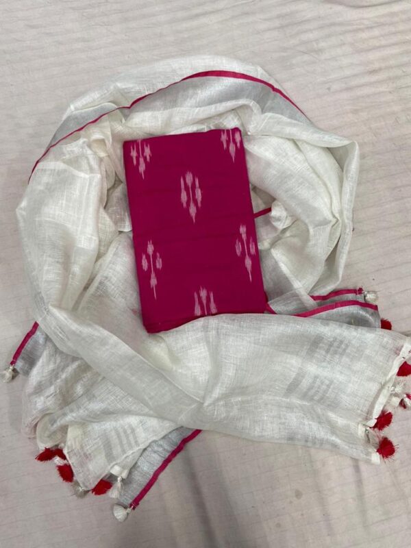 Ikkat suit with Linen dupatta