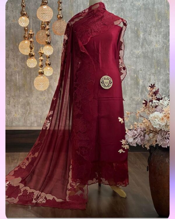 Chanderi silk cutwork suits ( M 4259)